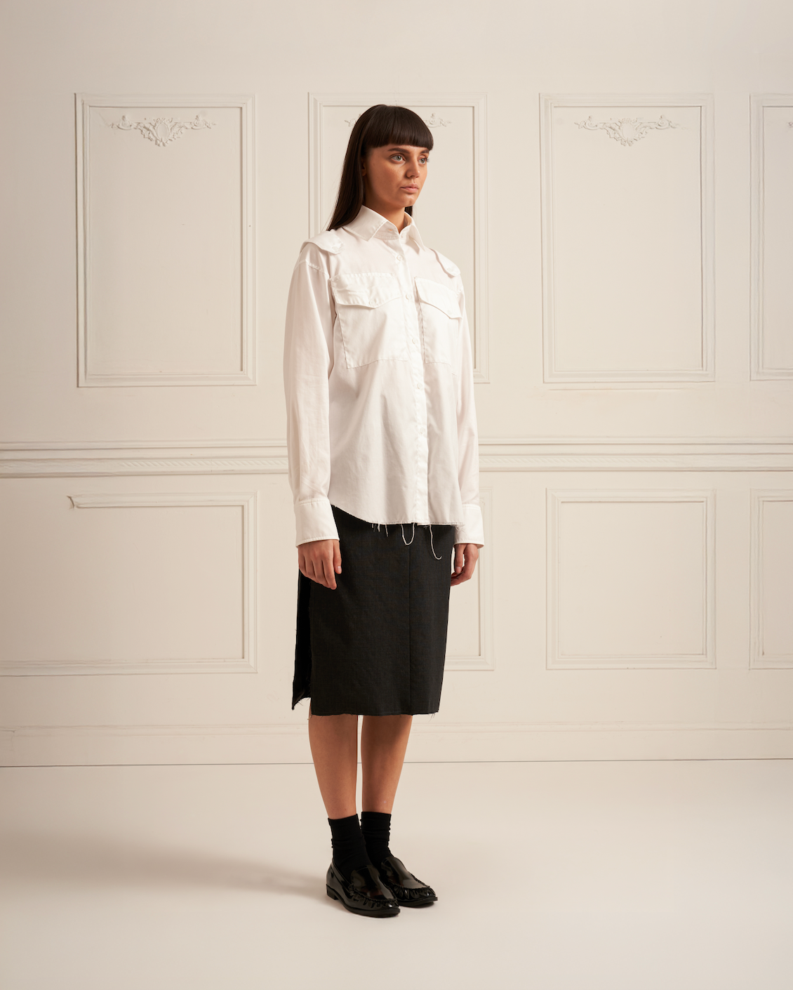 ARISO- White Army Shirt